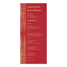 Chilli Lemon Wedding Menu Personalised Invitation