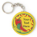 Chilli Pepper Group Circle Frame keychains