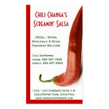 Chilli Pepper Hot Red Pepper Salsa Business Cards