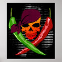 Chilli Pepper Pirate $24.95 Vector Art Poster posters