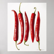 Chilli Peppers in a Row Posters