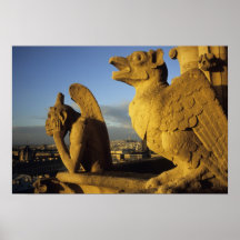 Chimera, re Dame Cathedral, Paris, France Print