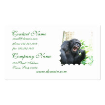 Chimp Baring Teeth Business Cards
