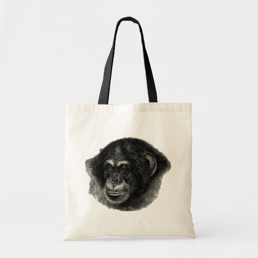 Chimp plain tote bags