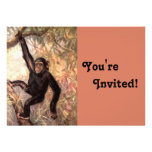 Chimpanzee Birthday Party Custom Invitation