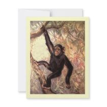 Chimpanzee Hanging in Tree