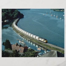 China Clay Train Fowey Estuary at Golant Full Color Flyer