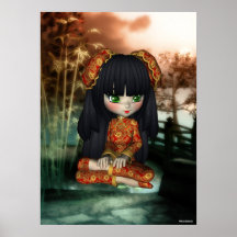 China Girl Beautiful Orient Print