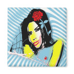 china rose by gregory gallo fridge magnet