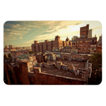 Chinatown Rooftop Graffiti Rectangle Magnet
