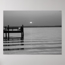 Chincoteague Simple Black and White Posters