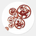 Chinese ancient symbol and art round stickers