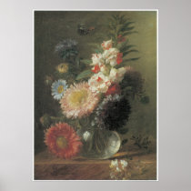 Chinese Aster and Balsam in a Glass Vase, c.1830