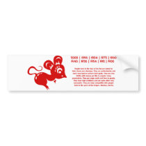 Chinese Astrology Rat Illustration Bumper Stickers