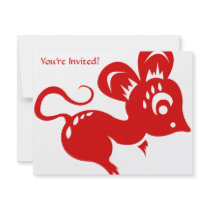 Chinese Astrology Rat Illustration Custom Announcements