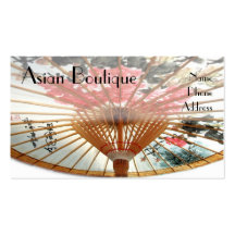 Chinese Bamboo Umbrella -- Asian Goods Business Card