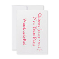 Chinese (carry-out) New Years Party Custom Invitation