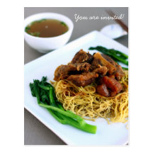 Chinese Chow Mein Collection Invitation Postcard