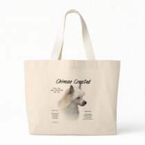 Chinese Crested (powderpuff) History Design Tote Bags