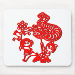 Chinese culture : dragon dance (in red) mouse pads
