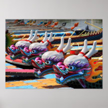 Chinese Dragon Boats in Taiwan Posters