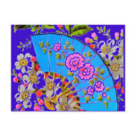 Chinese Fan Blue "save the date" Postcard