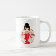Chinese girl coffee mugs