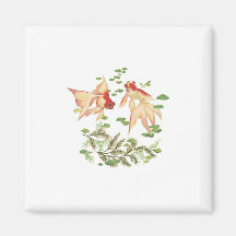 Chinese Gold Fish Good Luck Charms Refrigerator Magnet