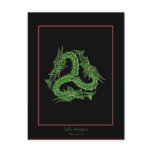 CHINESE GREEN DRAGON Design postcards
