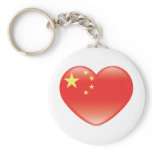 Chinese_heart_flag Key Chains