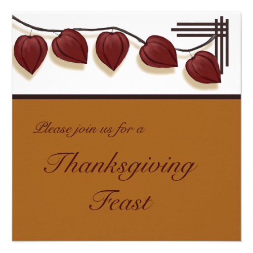 Chinese Lantern Plant Thanksgiving Invitation