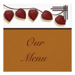 Chinese Lantern Plant Thanksgiving Menu Personalised Invites