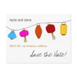 Chinese Lanterns Save the Date postcards