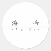 Chinese name for Heidi 21330_1.pdf Round Stickers