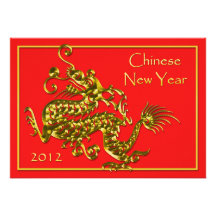 Chinese New Year 2012 Year of the Dragon Personalized Invitation