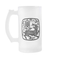 Chinese Paper Cut Tiger Mugs