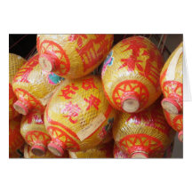 Chinese Paper Lanterns Greeting Cards