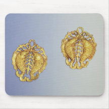 Chinese pendants, 17 carat gold plated mouse pad