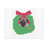 Chinese Pug Holiday Wreath Post Cards
