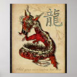 Chinese Red Dragon Personalised Print
