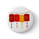 Chinese red lanterns New Year good luck graphic buttons