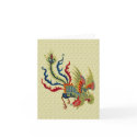 Chinese Rooster Design Blank Note Card