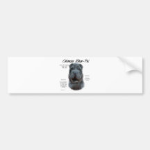 Chinese Shar Pei (blue) History Design Bumper Sticker
