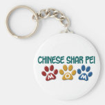 CHINESE SHAR PEI Mum Paw Print 1 Key Chains