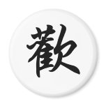 Chinese symbol for Joy  (brushed) magnets