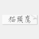 Chinese Symbol for owl Bumper Sticker