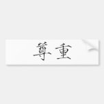 Chinese Symbol for respect Bumper Stickers