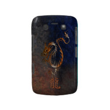 Chinese Tiger Dragon on Rock Blackberry Case