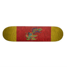 Chinese Wealthy Peacock Tattoo Skate Board Deck