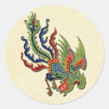 Chinese Wealthy Peacock Tattoo Sticker